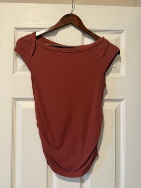 bohme Rust Cap Sleeve Scoop Neck Top